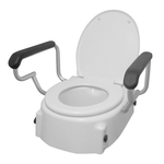 Raised Toilet Seat with Armrests