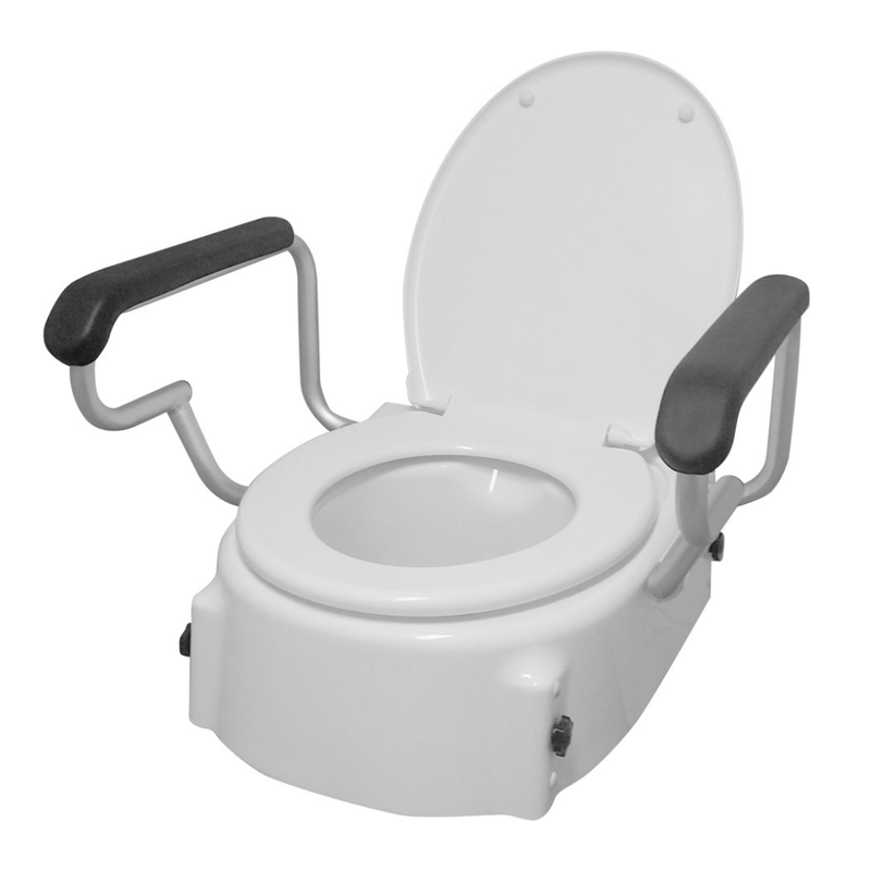 Raised Toilet Seat with Armrests