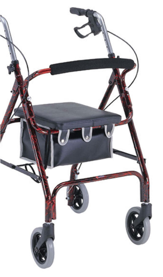 red marbled walking frame